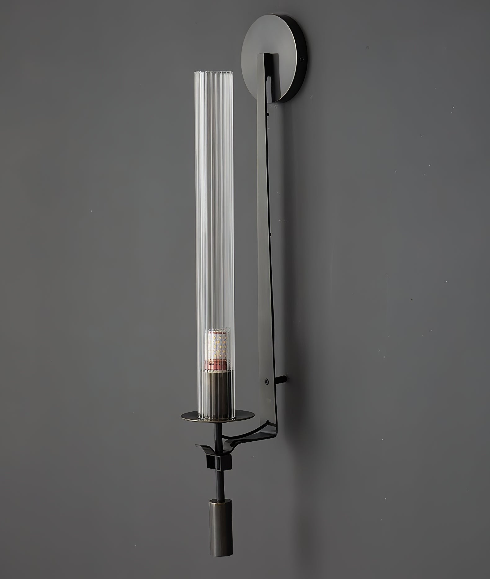 French Ribbed Glass Wall Light, Bedroom Wall Sconce, detail 85
