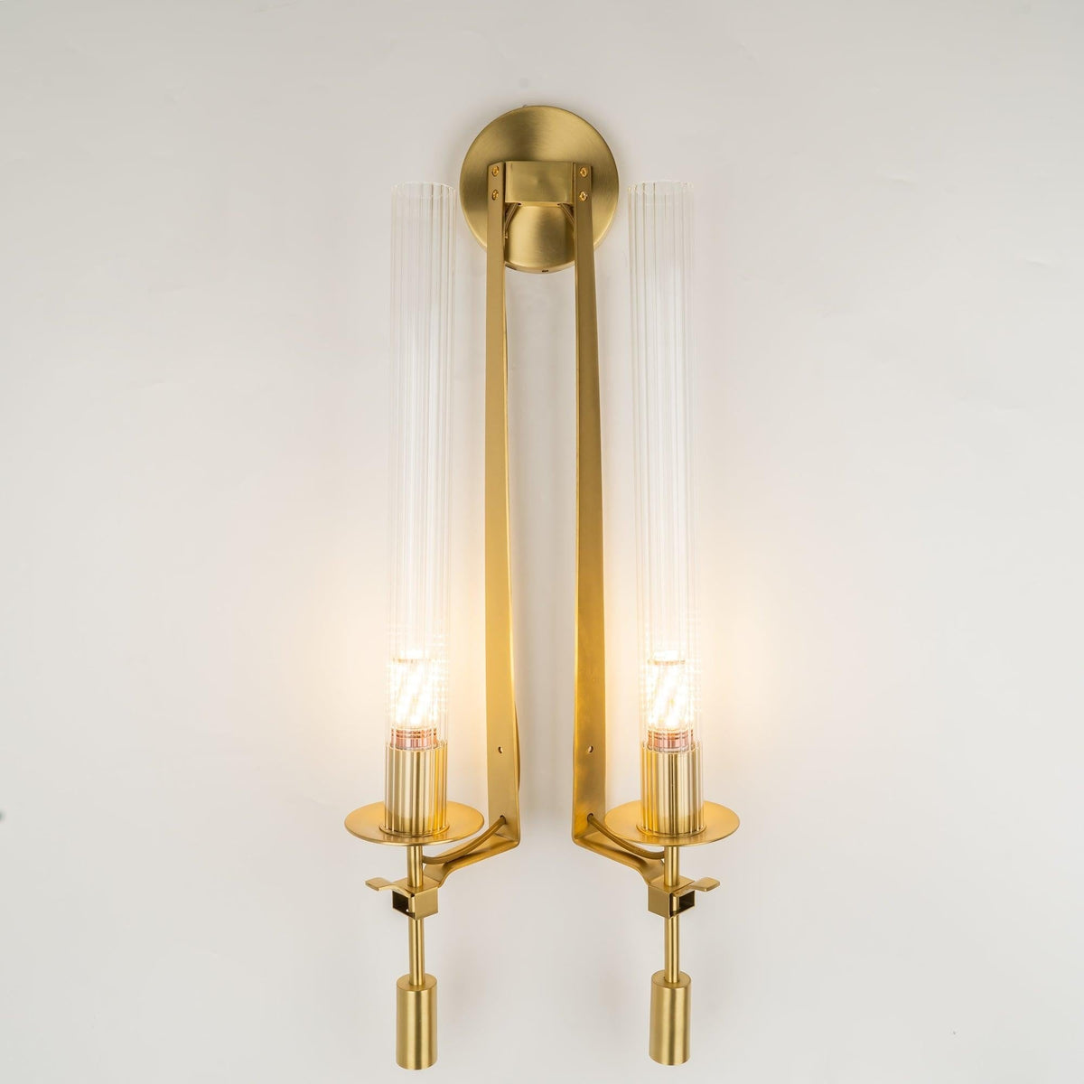 French Ribbed Glass Wall Light, Bedroom Wall Sconce, detail 91