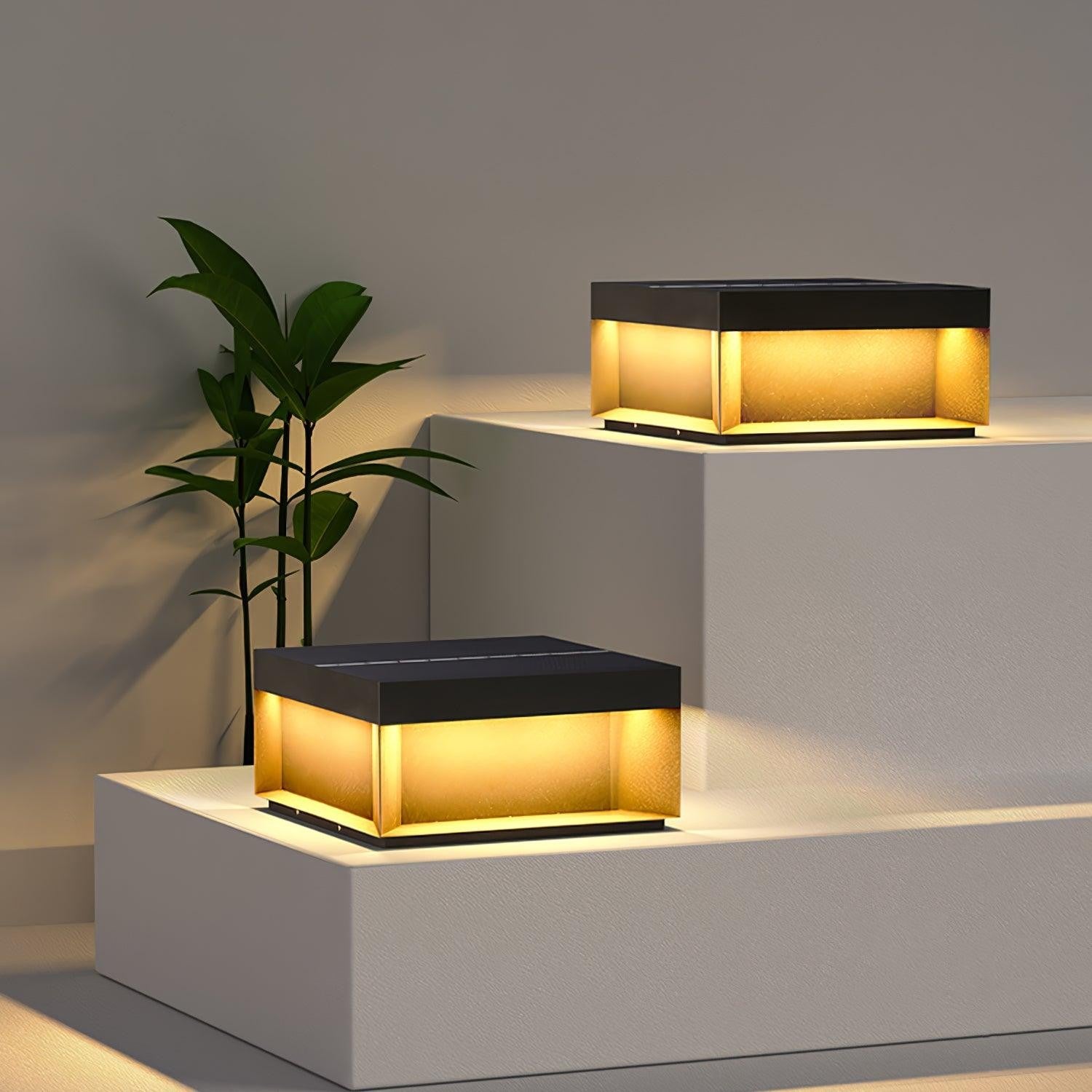 Geometric Black Exterior Post Lantern, Outdoor Wall Light, detail 10