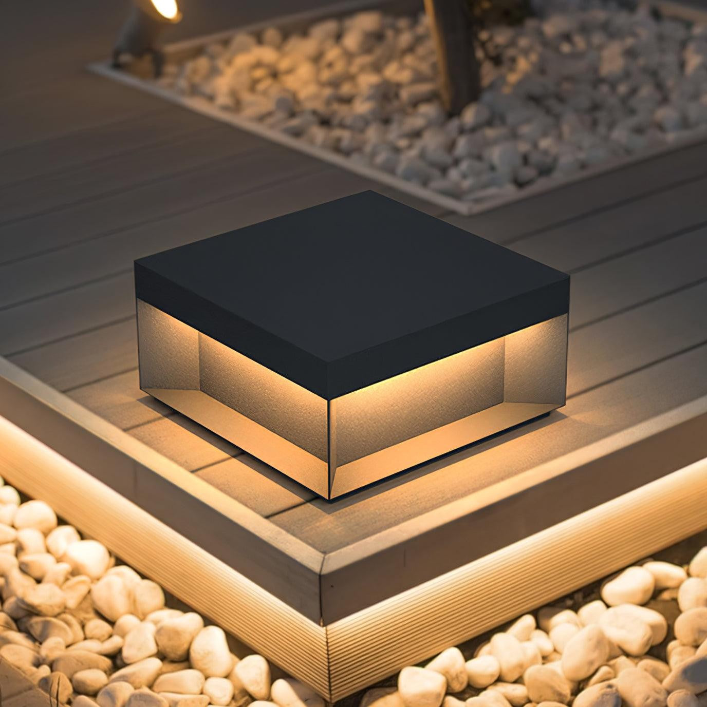 Geometric Black Exterior Post Lantern, Outdoor Wall Light, detail 17