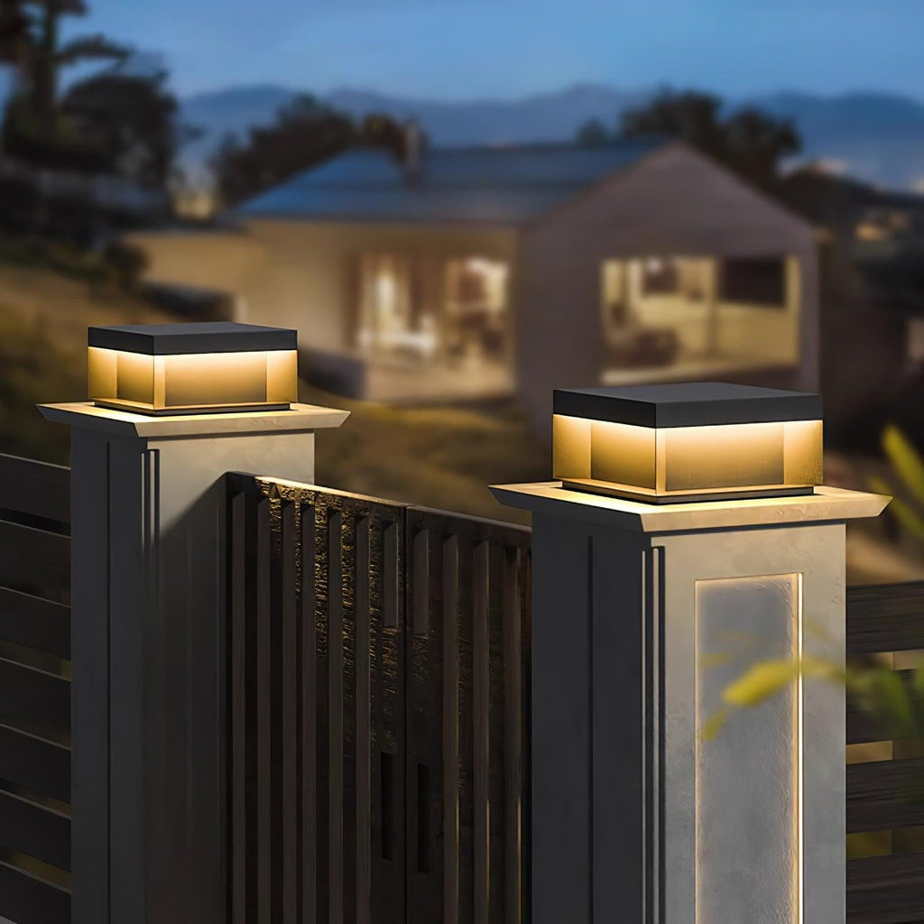 Geometric Black Exterior Post Lantern, Outdoor Wall Light, detail 19