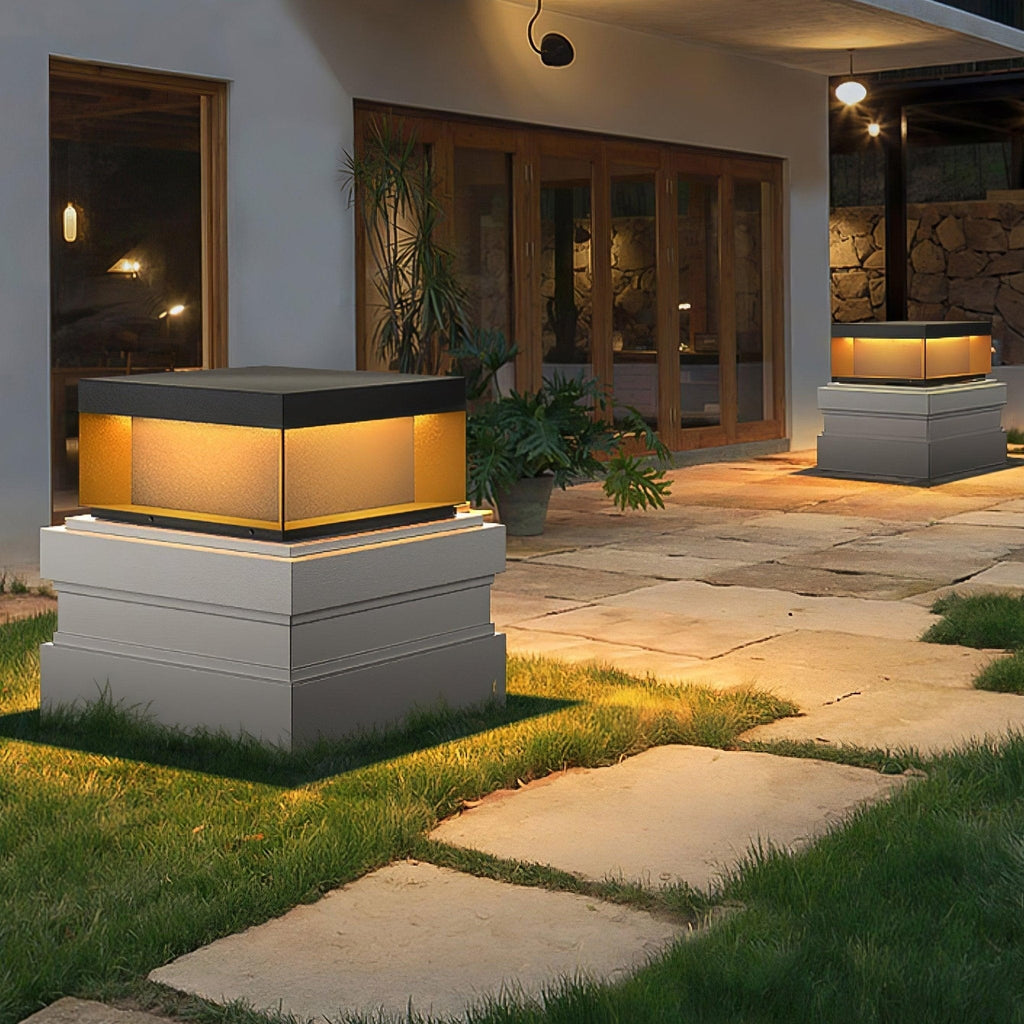 Geometric Black Exterior Post Lantern, Outdoor Wall Light, detail 20