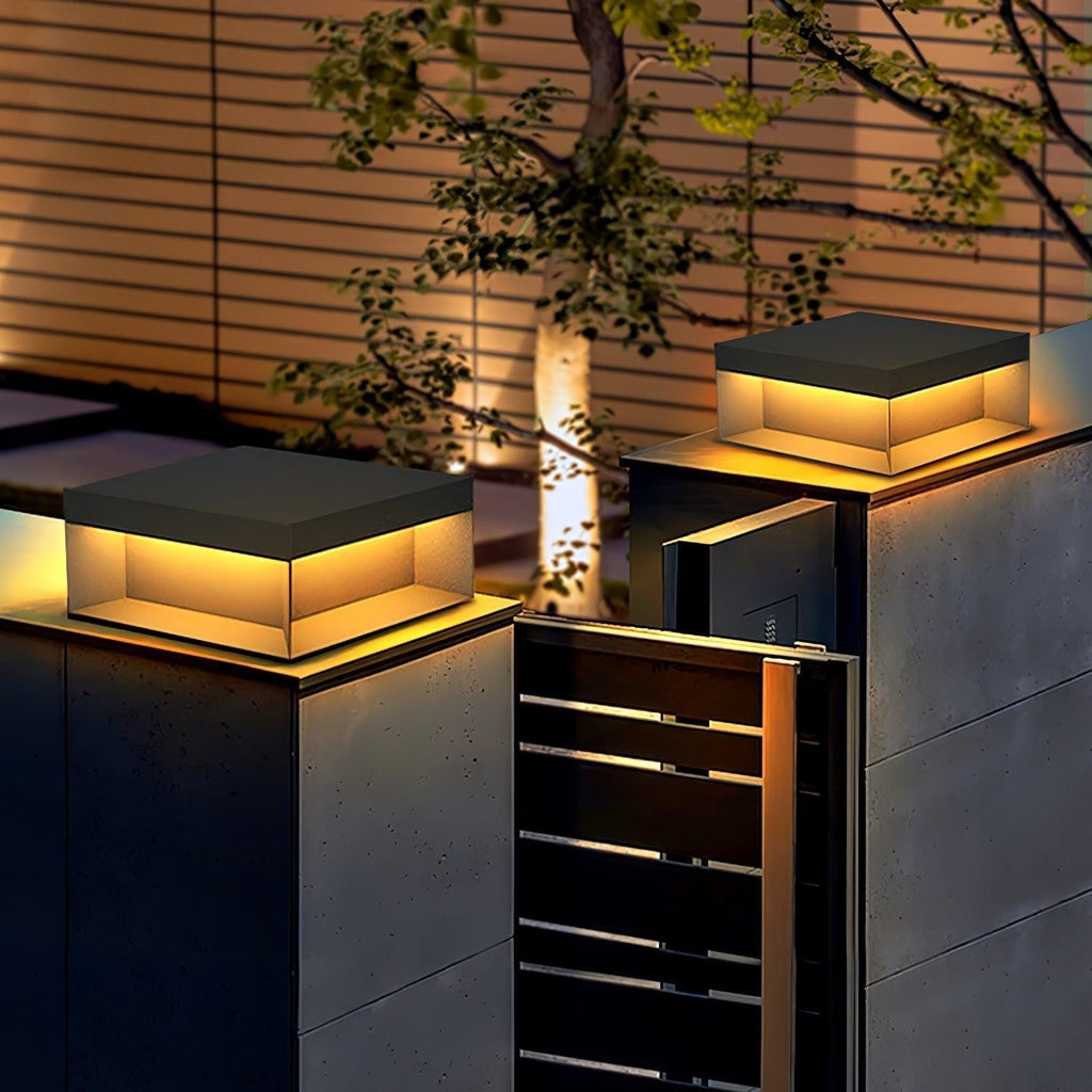 Geometric Black Exterior Post Lantern, Outdoor Wall Light, detail 24