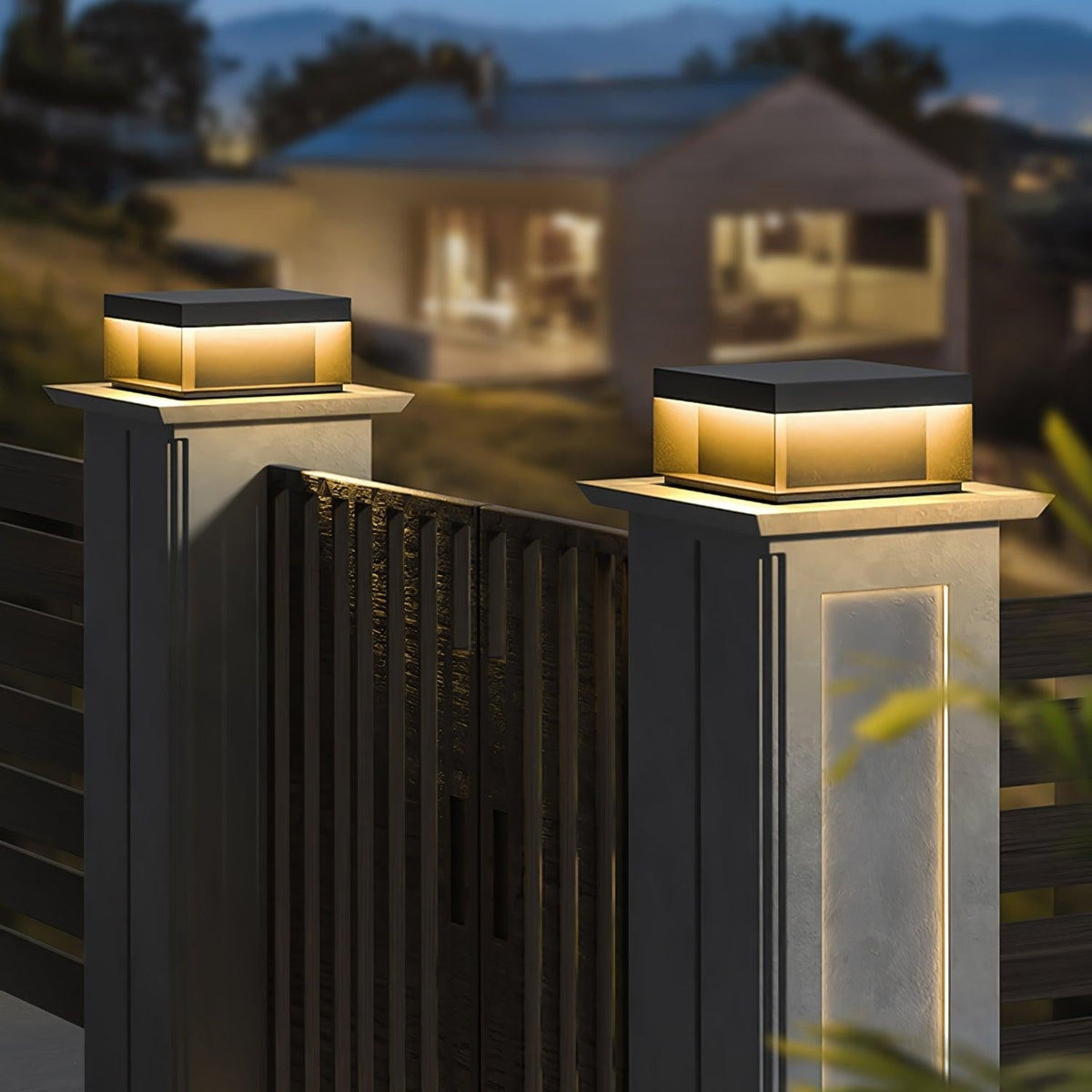 Geometric Black Exterior Post Lantern, Outdoor Wall Light, detail 28