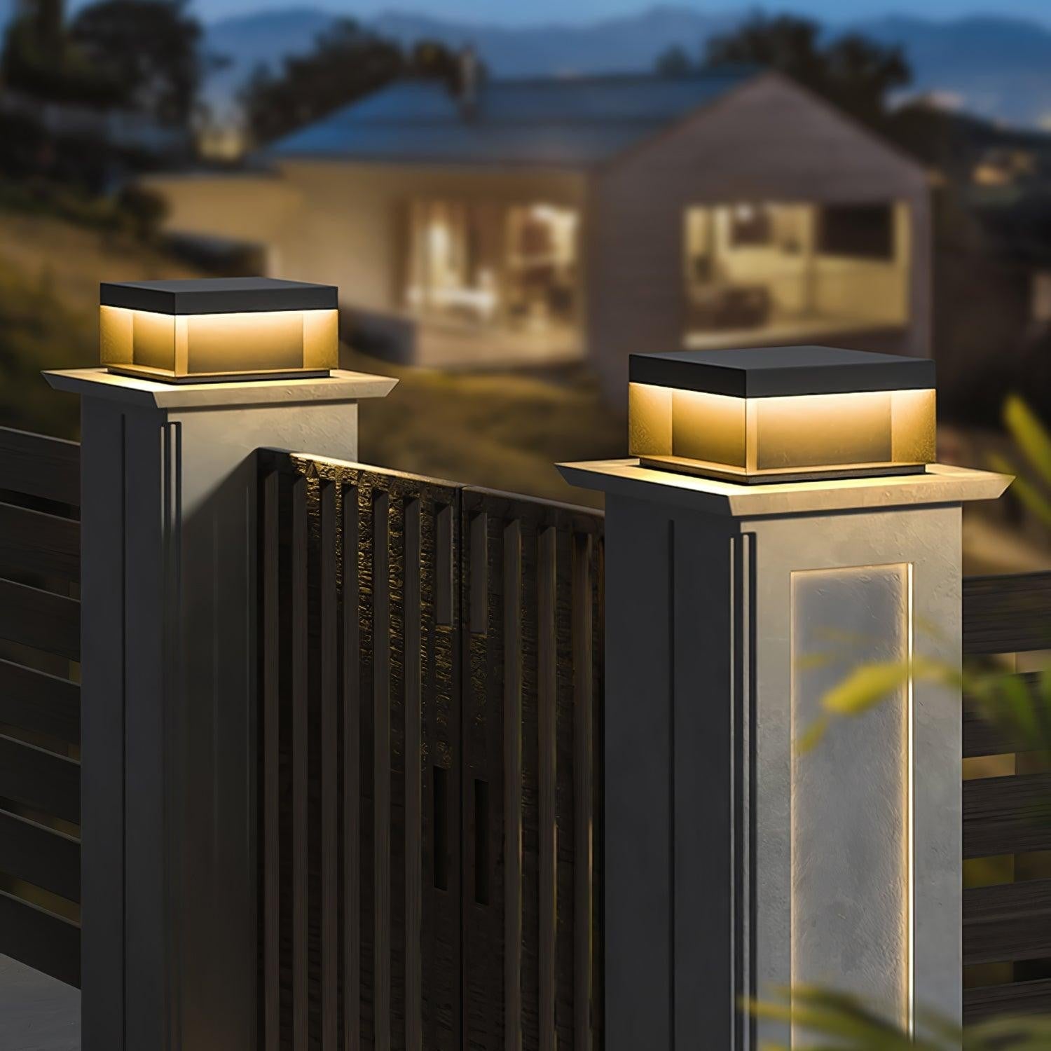 Geometric Black Exterior Post Lantern, Outdoor Wall Light, detail 28