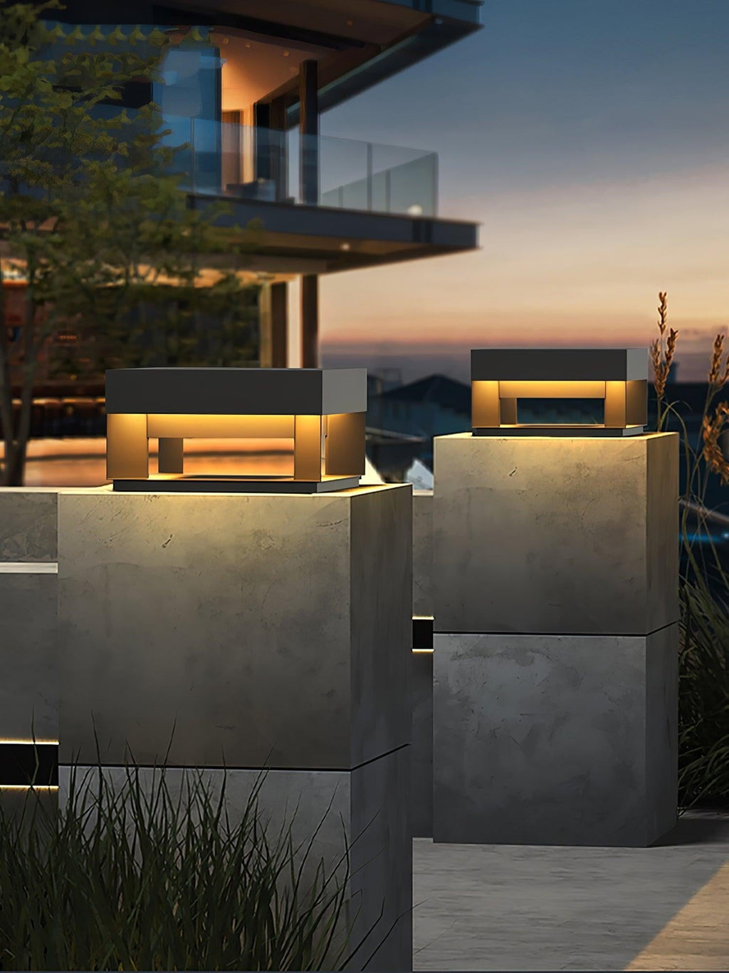 Geometric Black Exterior Post Lantern, Outdoor Wall Light, detail 29