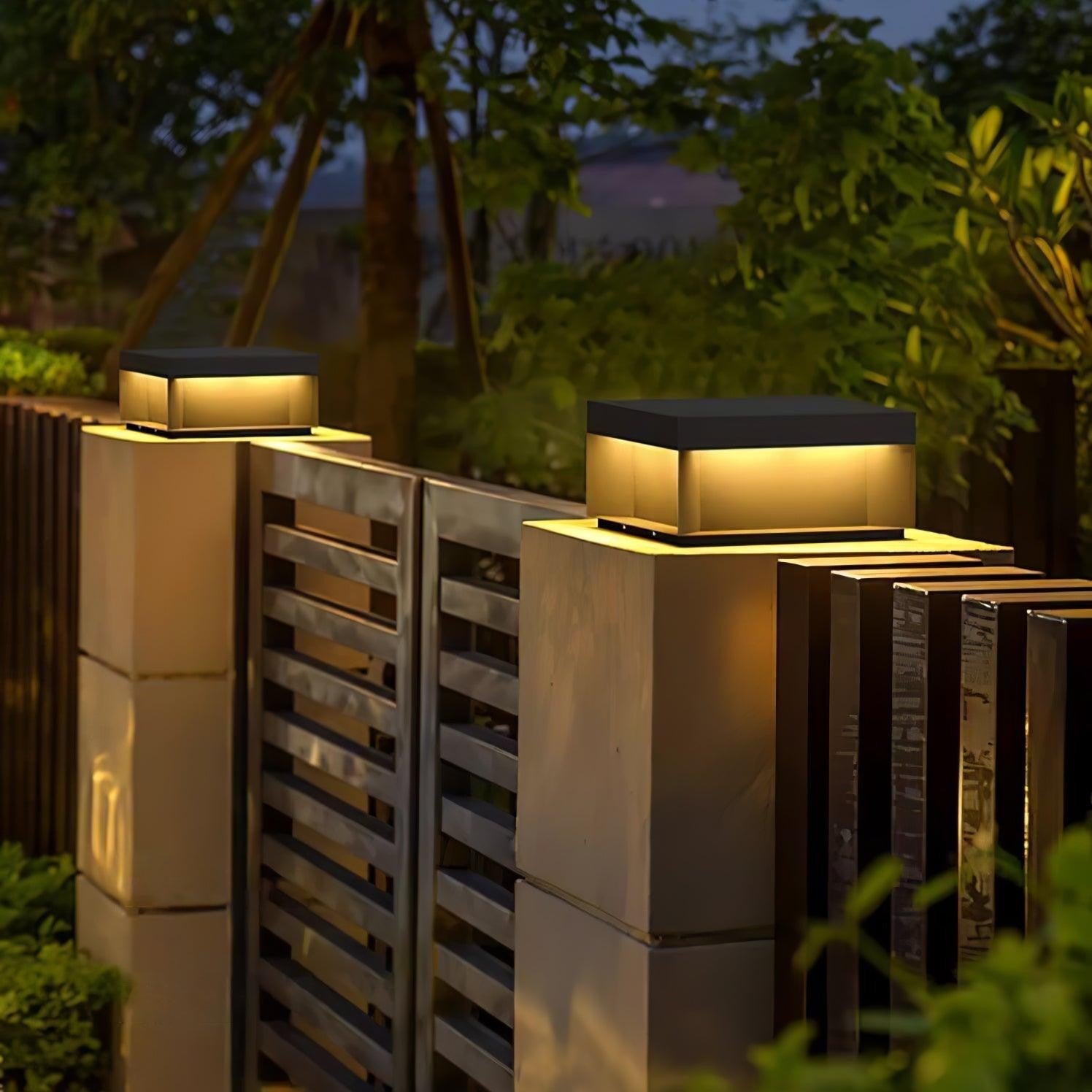 Geometric Black Exterior Post Lantern, Outdoor Wall Light, detail 32