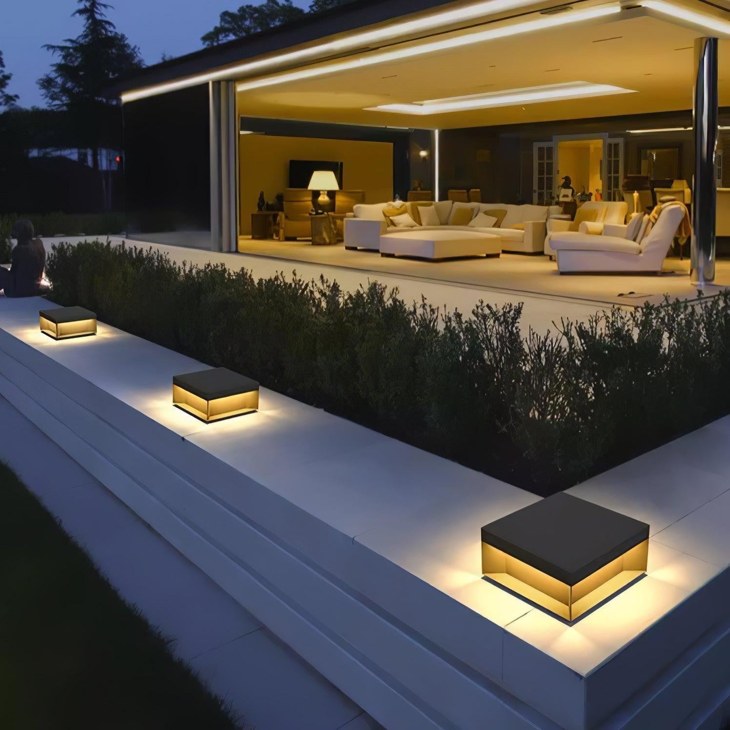 Geometric Black Exterior Post Lantern, Outdoor Wall Light, detail 33