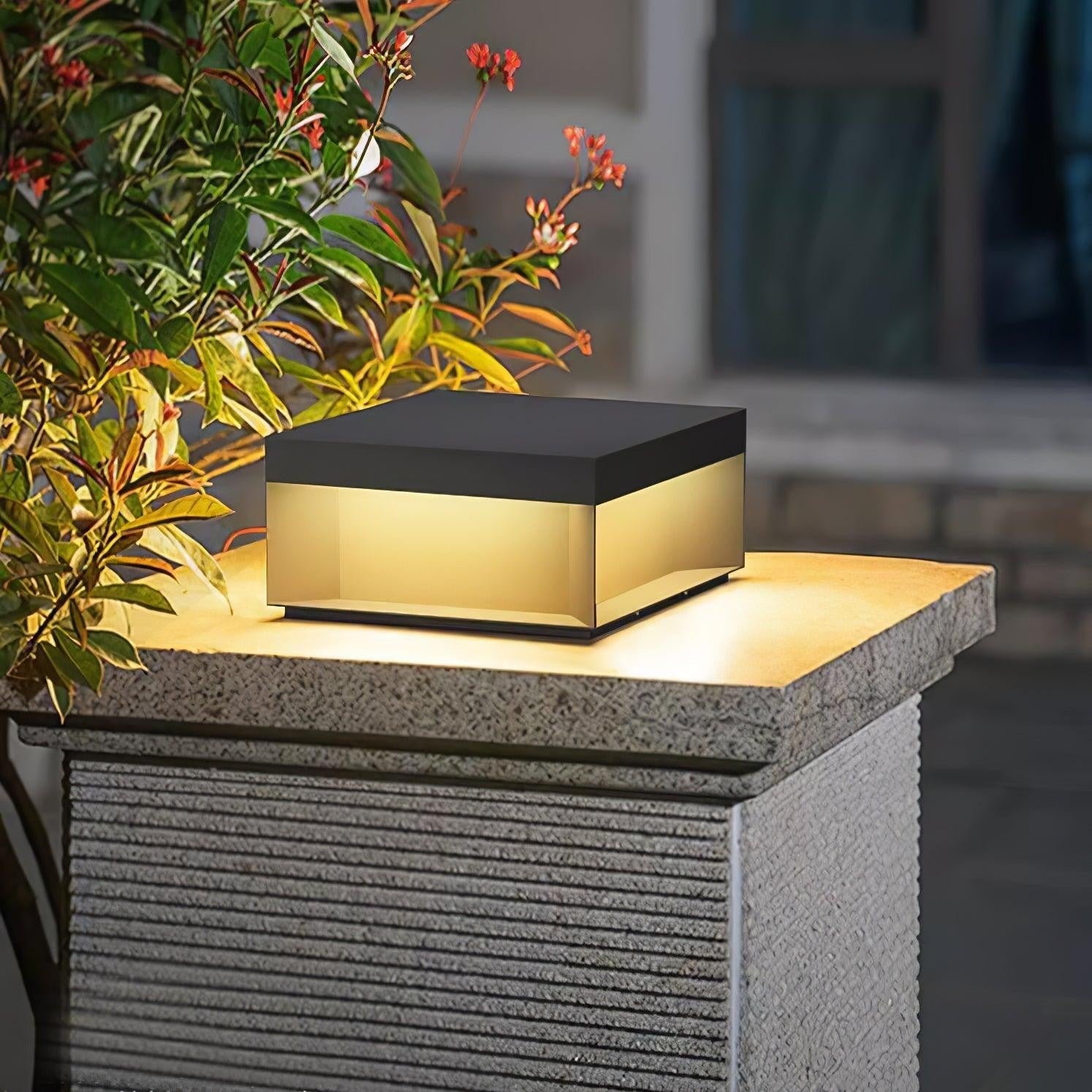 Geometric Black Exterior Post Lantern, Outdoor Wall Light, detail 37