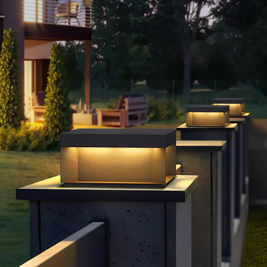 Geometric Black Exterior Post Lantern, Outdoor Wall Light, detail 41