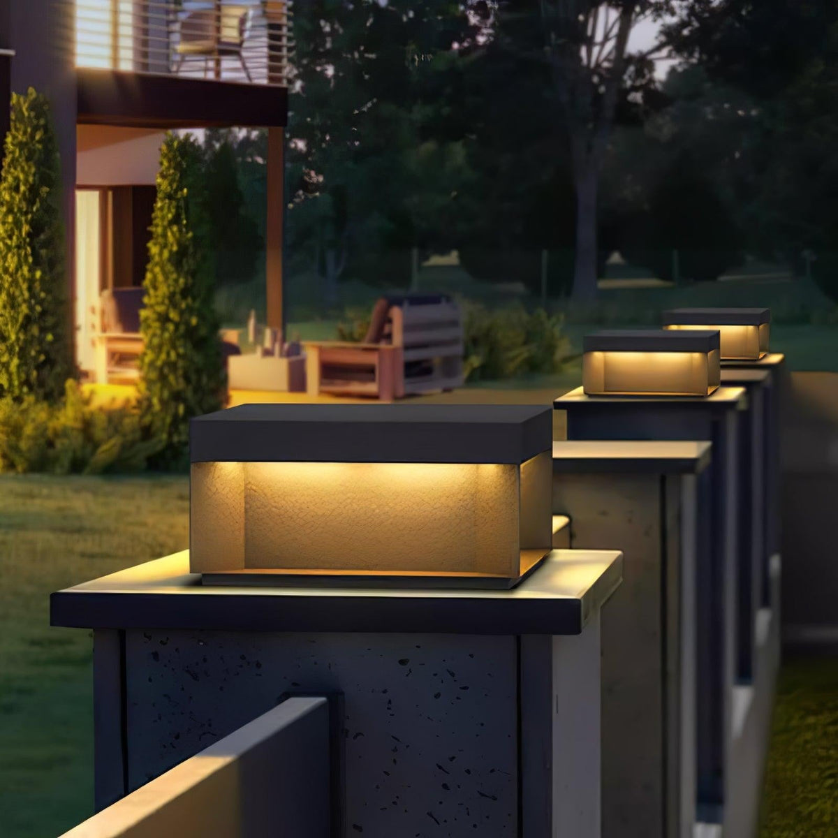 Geometric Black Exterior Post Lantern, Outdoor Wall Light, detail 41