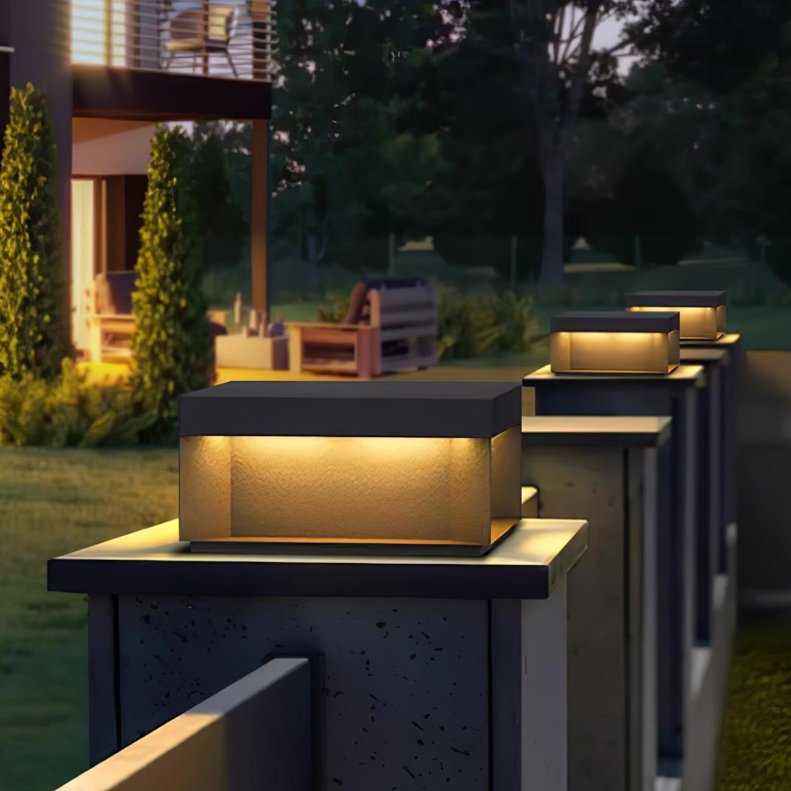 Geometric Black Exterior Post Lantern, Outdoor Wall Light, detail 41