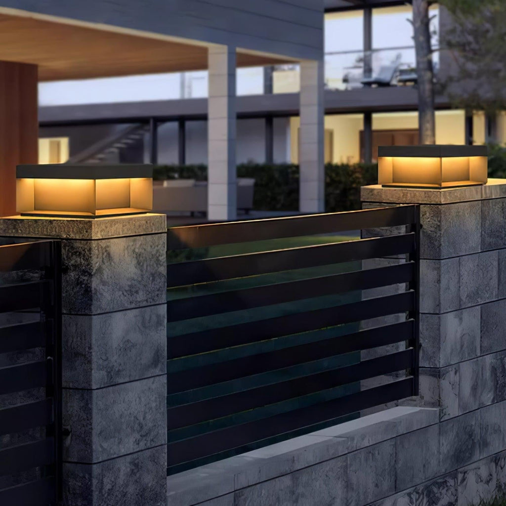 Geometric Black Exterior Post Lantern, Outdoor Wall Light, detail 42