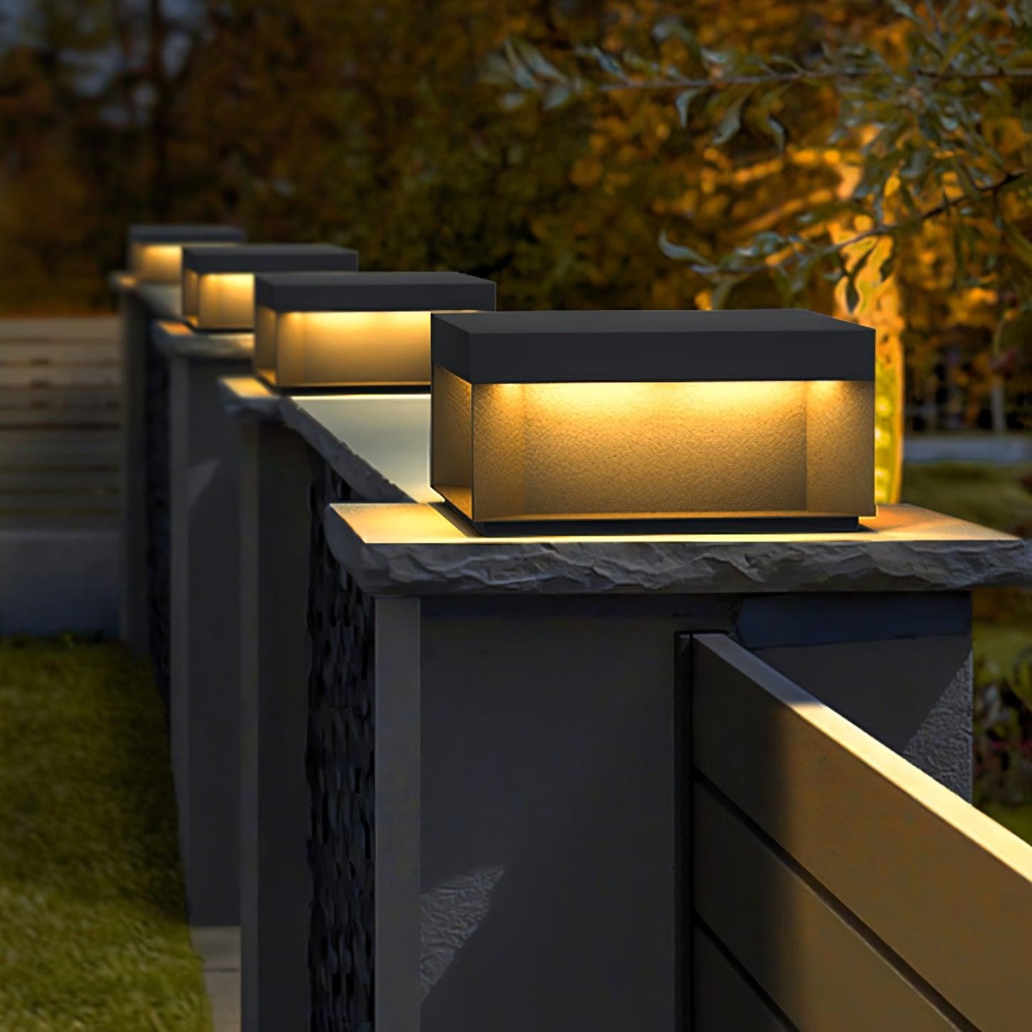 Geometric Black Exterior Post Lantern, Outdoor Wall Light, detail 48
