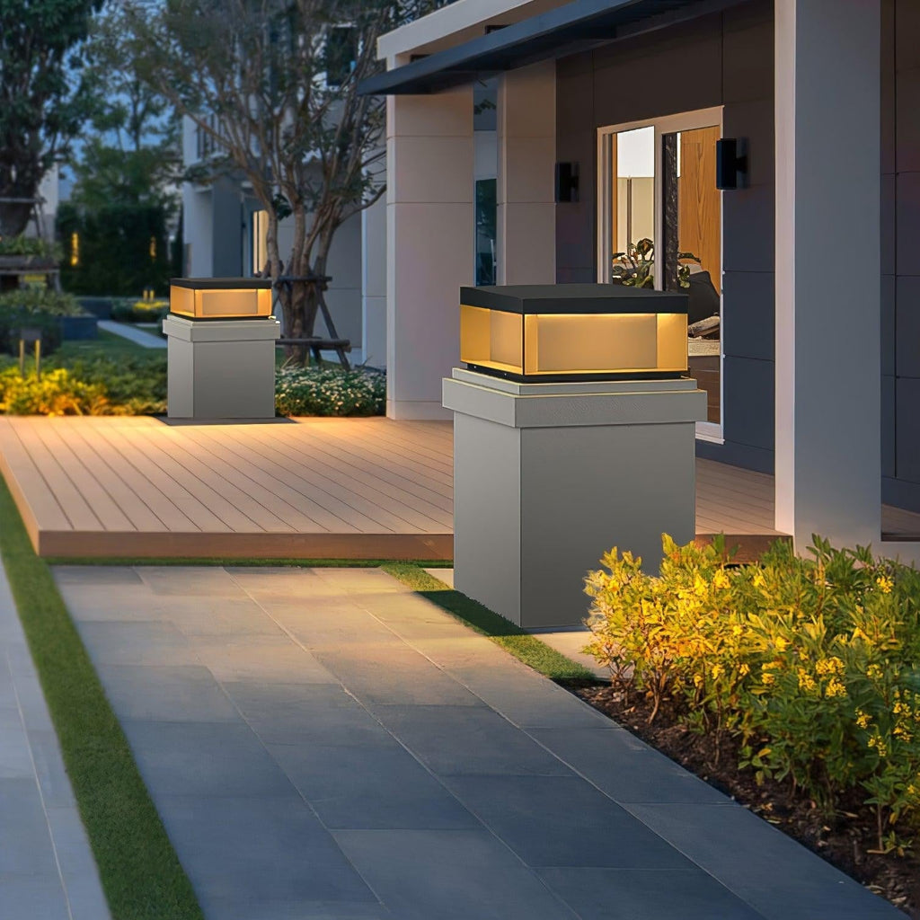 Geometric Black Exterior Post Lantern, Outdoor Wall Light, detail 50