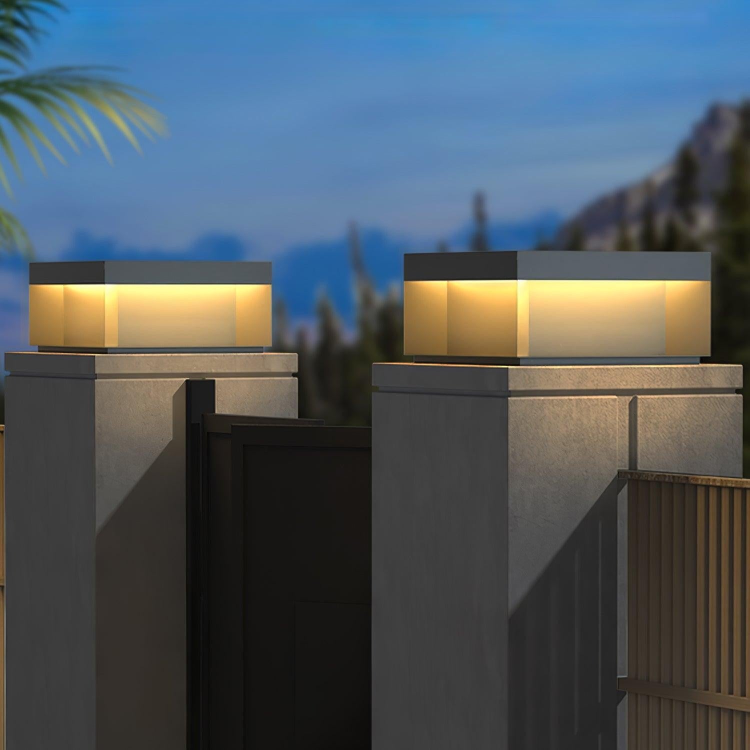 Geometric Black Exterior Post Lantern, Outdoor Wall Light, detail 51