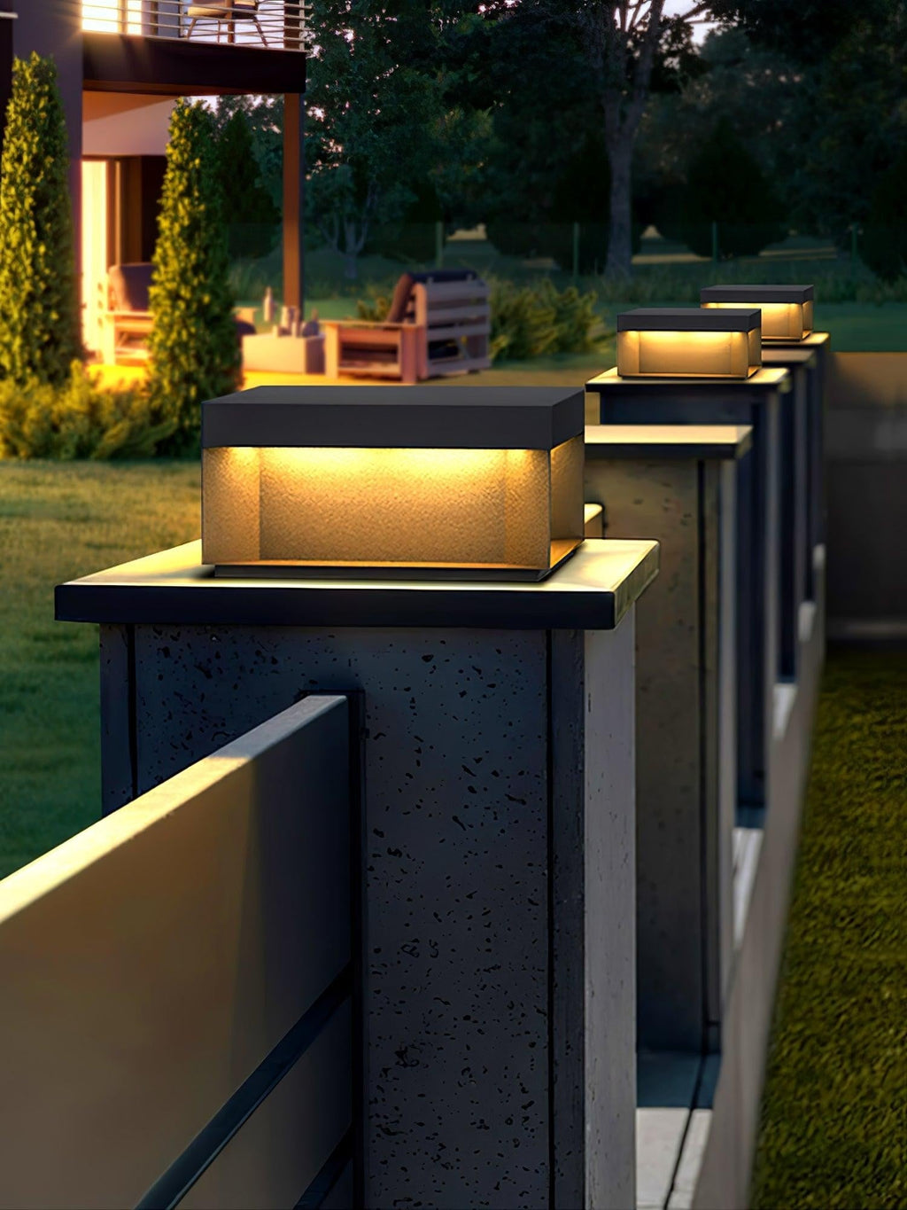 Geometric Black Exterior Post Lantern, Outdoor Wall Light, detail 52
