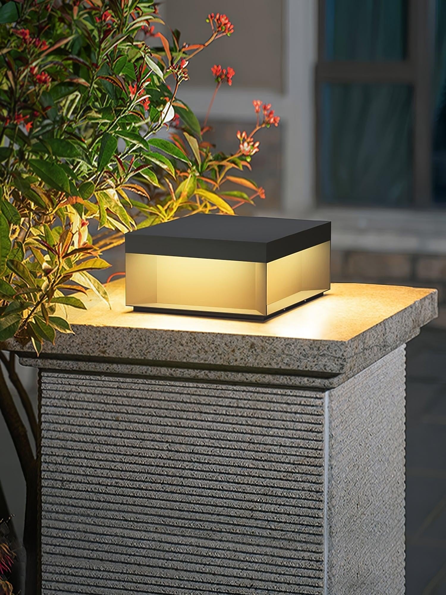Geometric Black Exterior Post Lantern, Outdoor Wall Light, detail 53