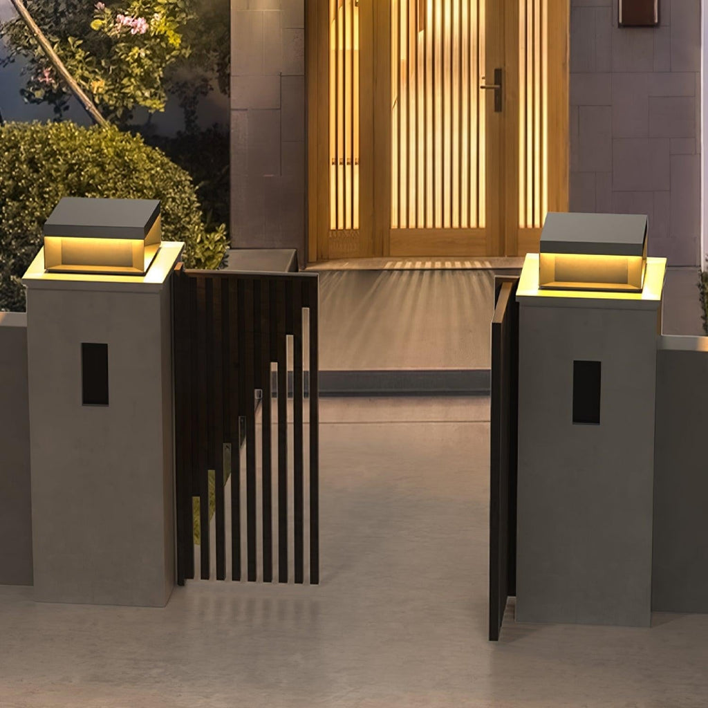 Geometric Black Exterior Post Lantern, Outdoor Wall Light, detail 57