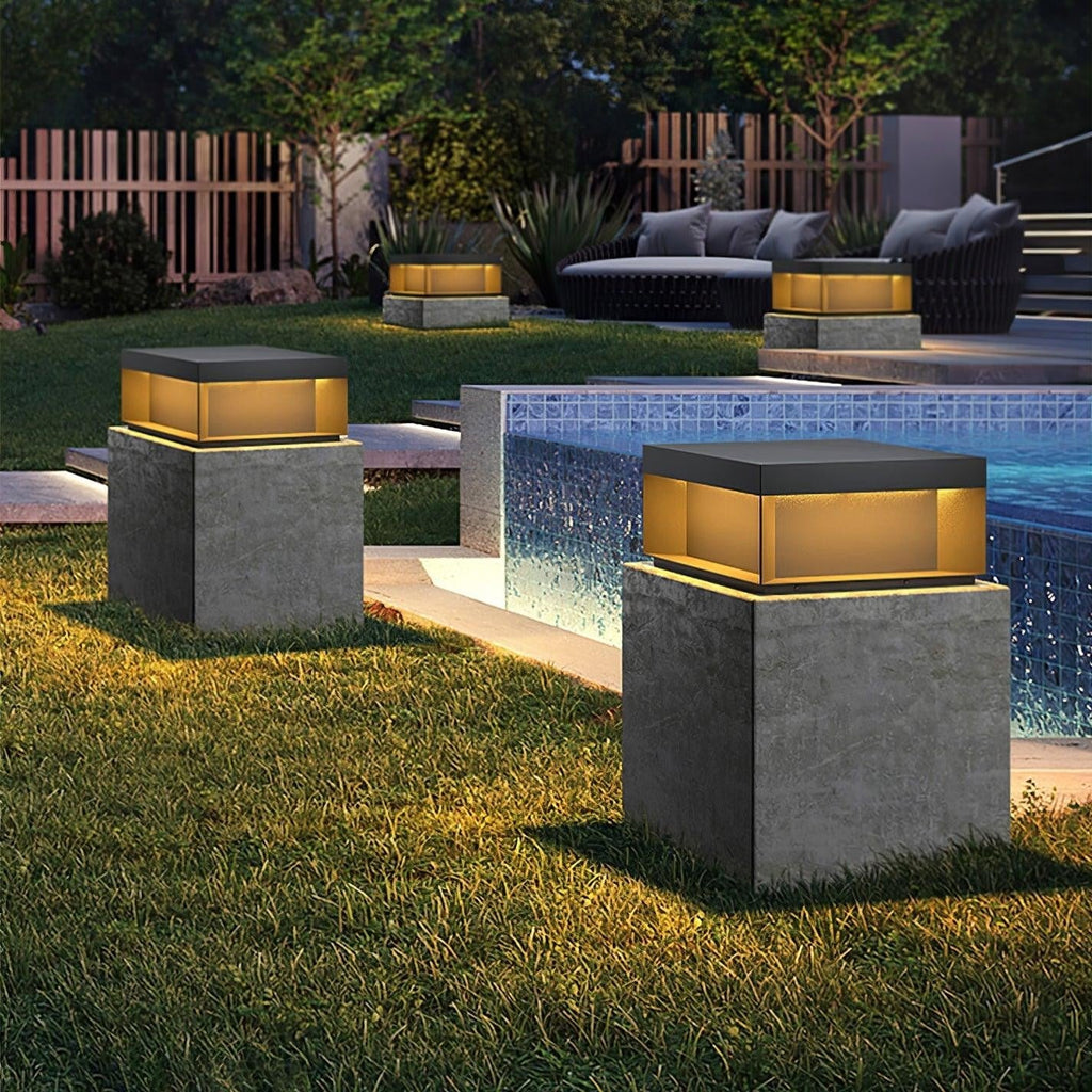 Geometric Black Exterior Post Lantern, Outdoor Wall Light, detail 59