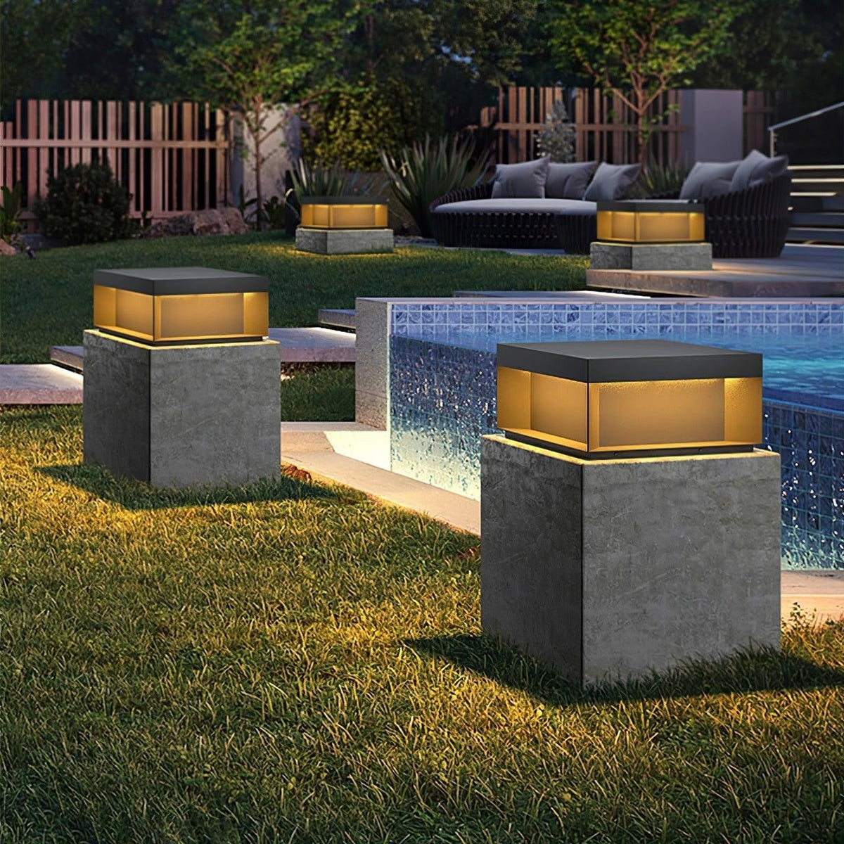 Geometric Black Exterior Post Lantern, Outdoor Wall Light, detail 59