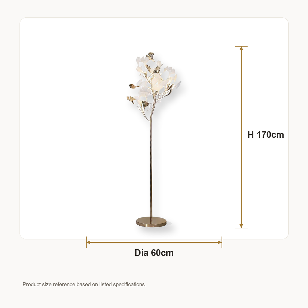 Gingko Leaf Floor Light - Dimensions Scale Context [gingko-leaf-floor-light-dimensions-scale-context.png]