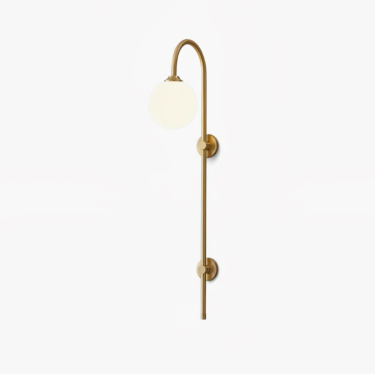 Globe Brass Vertical Wall Light, Hardwired Wall Sconce, detail 5