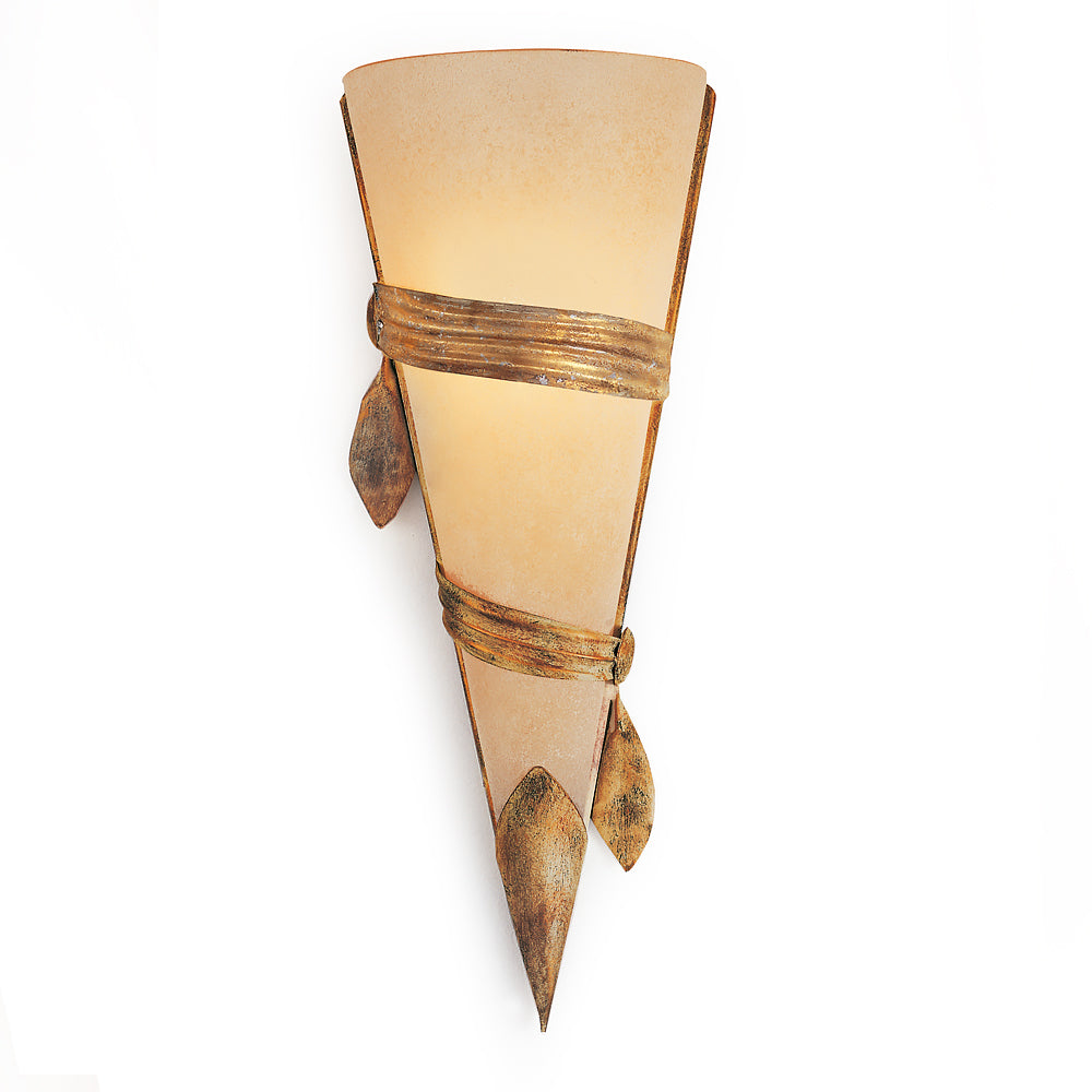 Gold Leaf Hand Made Opaque Glass Wall Light, Bedroom Wall Sconce, detail 3