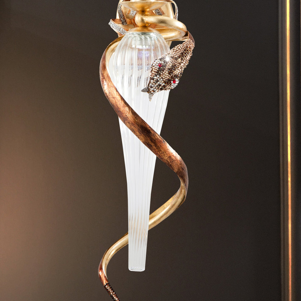 Gold Crystal Curved Wall Light, Bedroom Wall Sconce, detail 4