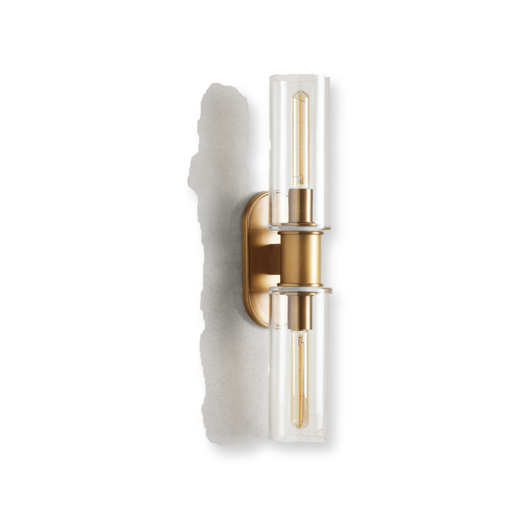 Harlin Double Wall Light in Clear Brass - White Background Back View [harlin-double-wall-light-in-clear-brass-white-background-back-view.png]