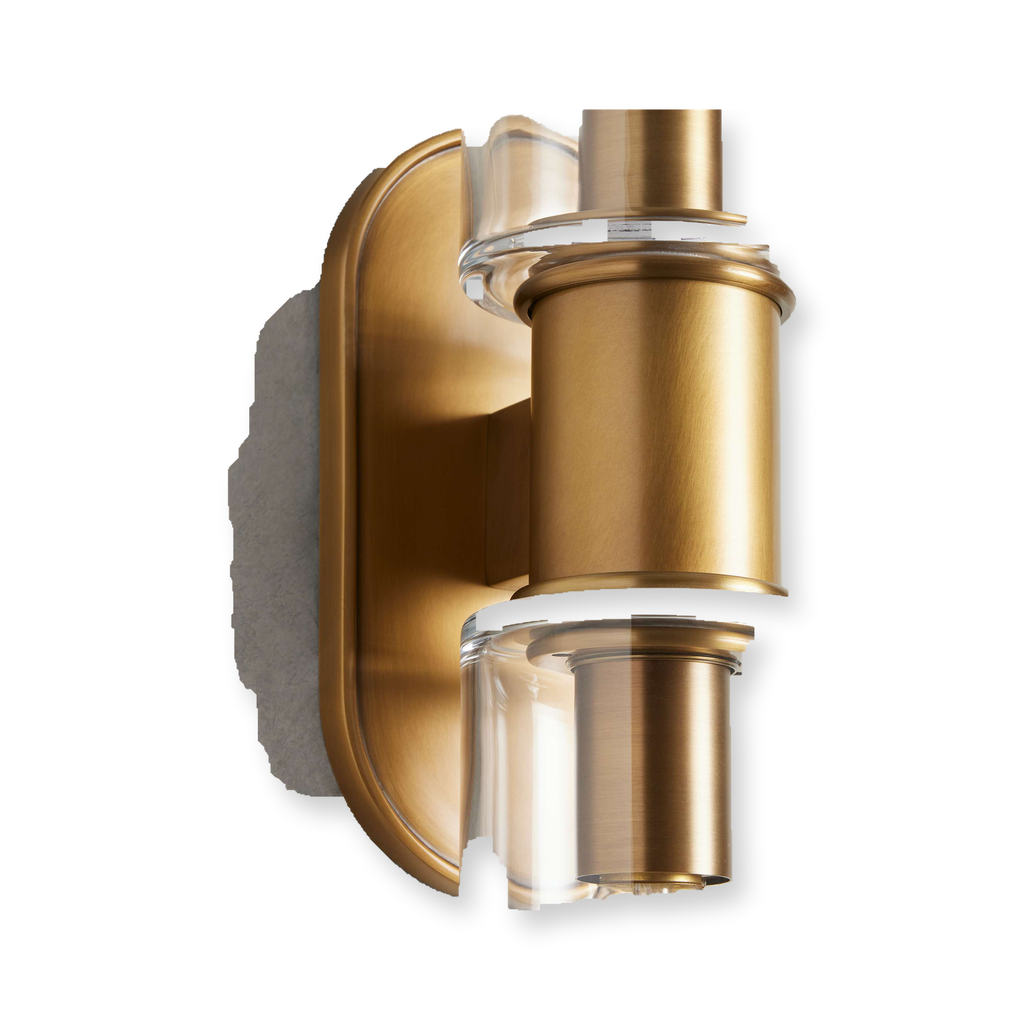 Harlin Double Wall Light in Clear Brass - White Background Side View [harlin-double-wall-light-in-clear-brass-white-background-side-view.png]