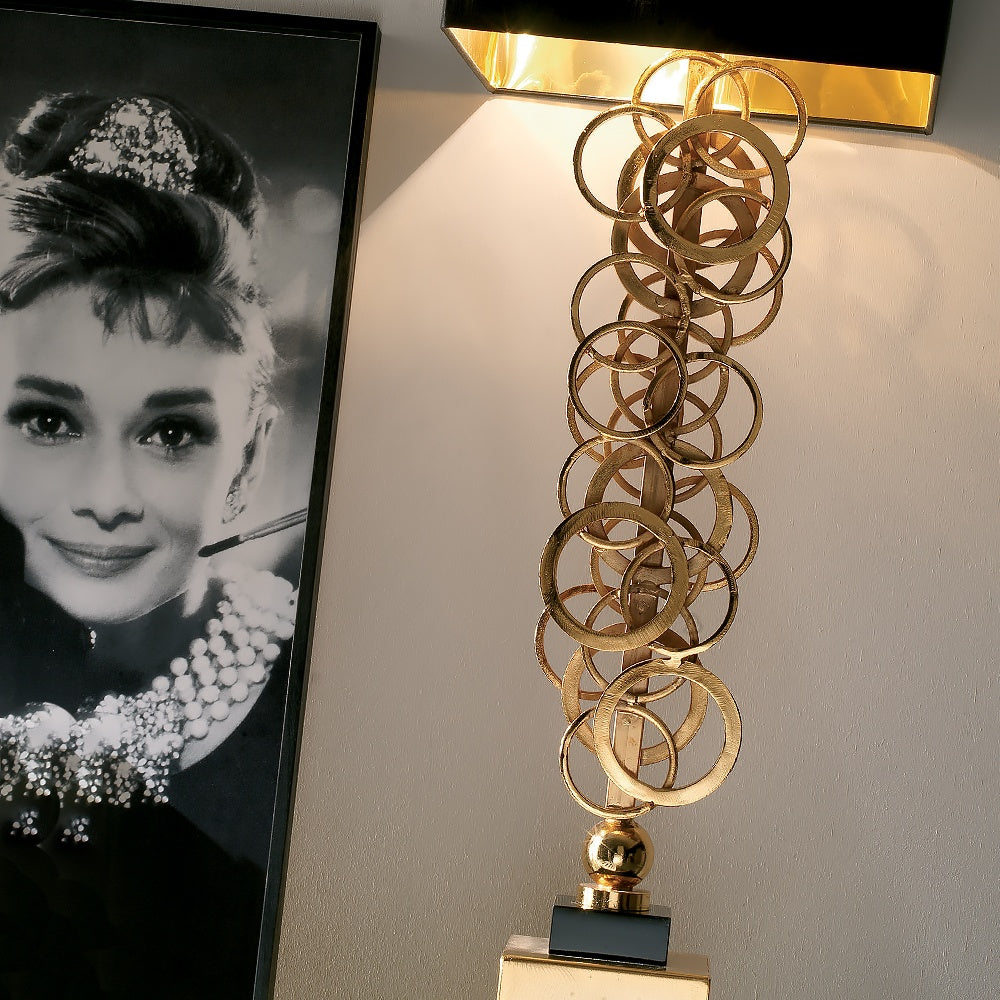 Iron High End Contemporary Italian Gold Lamp, Bedside Table Lamp, detail 2