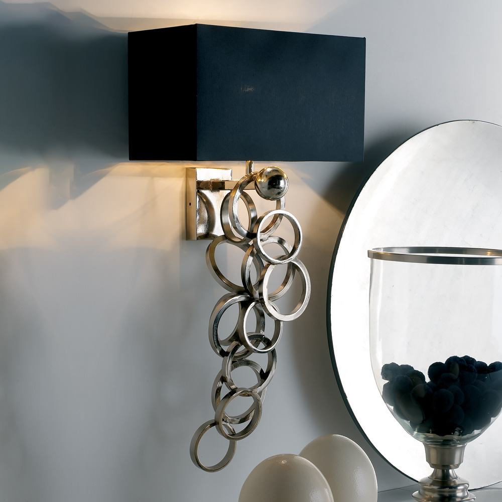 High End Contemporary Italian Silver Plated Wall Light, Bedroom Wall Sconce, height 66 cm
