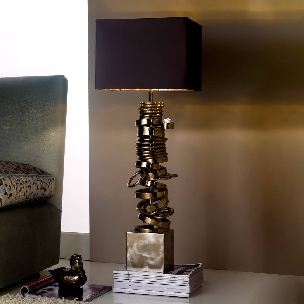 Crystal Large High End Handcrafted Contemporary Italian Chromed Iron Lamp, Bedside Table Lamp, height 86 cm