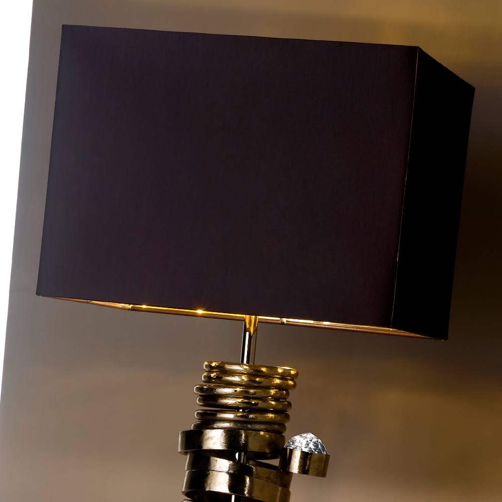 Crystal Large High End Handcrafted Contemporary Italian Chromed Iron Lamp, Bedside Table Lamp, detail 4