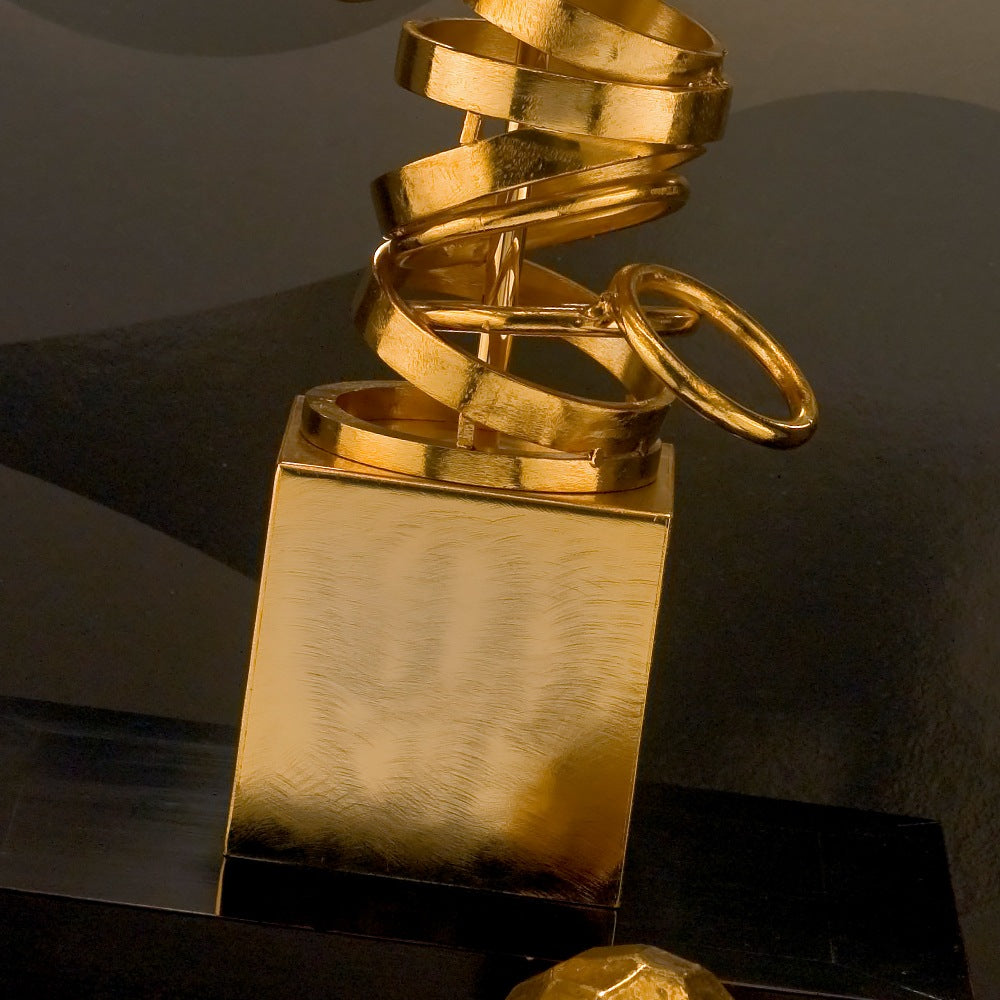 Crystal Large High End Handcrafted Contemporary Italian Gold Lamp, Bedside Table Lamp, detail 3