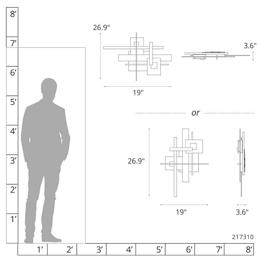 Planar 27" Tall Wall Light, Bedroom Wall Sconce, detail 13