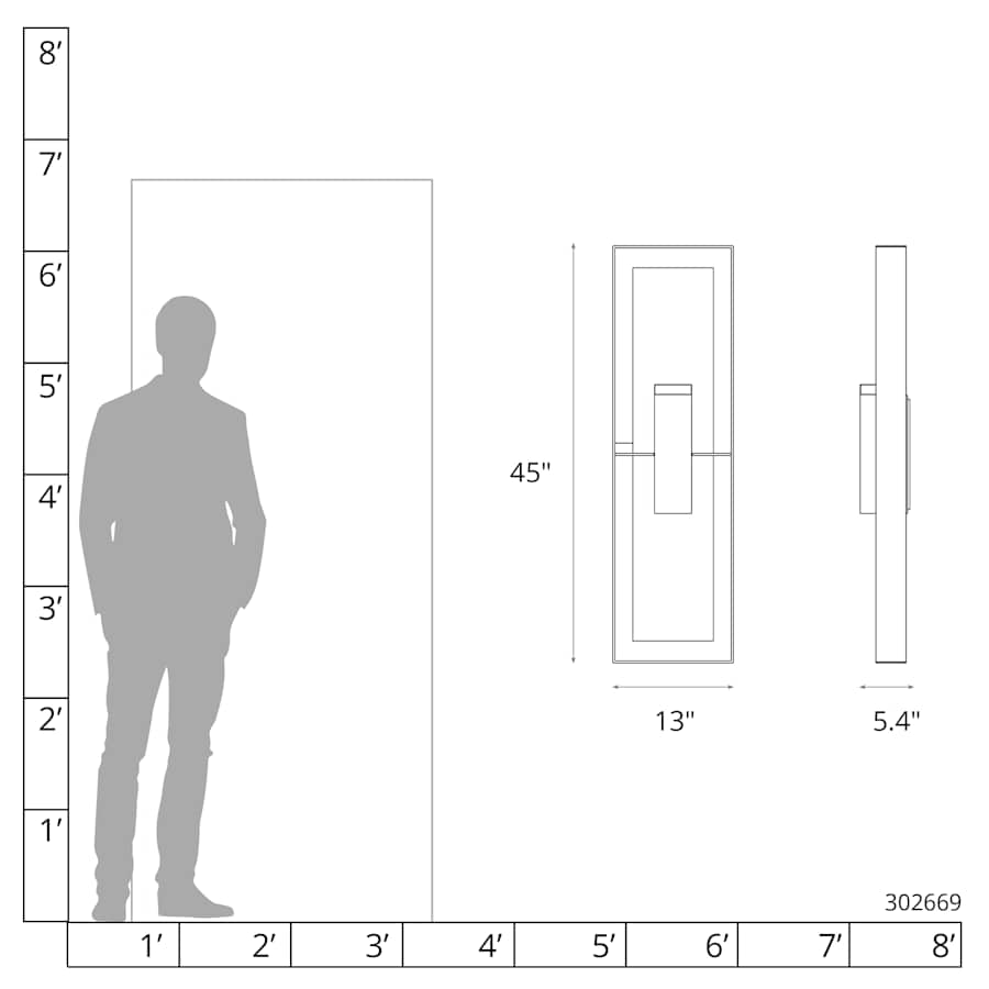 Shadow Box 2 Light 45" Tall Exterior Wall Light - Dimensions: Height: 45", Outdoor Wall Light, detail 12