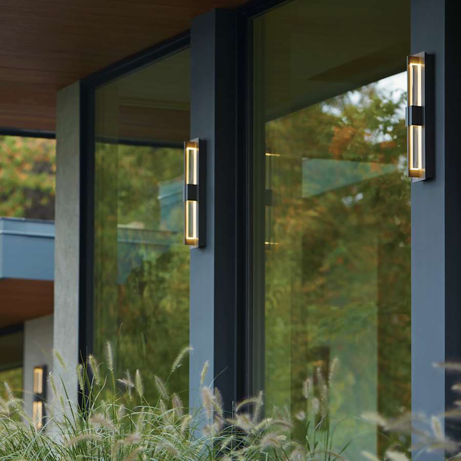 Double Axis 2 Light 24" Tall LED Exterior Wall Light with Customizable Glass Shade, Outdoor Wall Light, detail 2