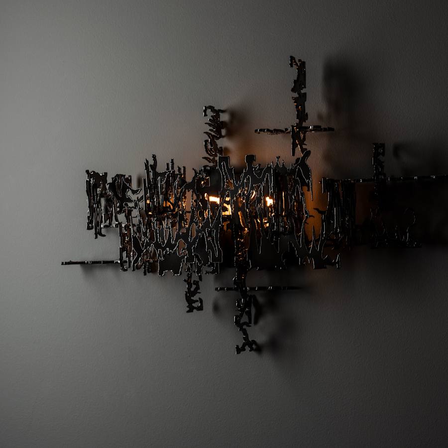 Brutus 2 Light 17" Tall Wall Light, Bedroom Wall Sconce, detail 3