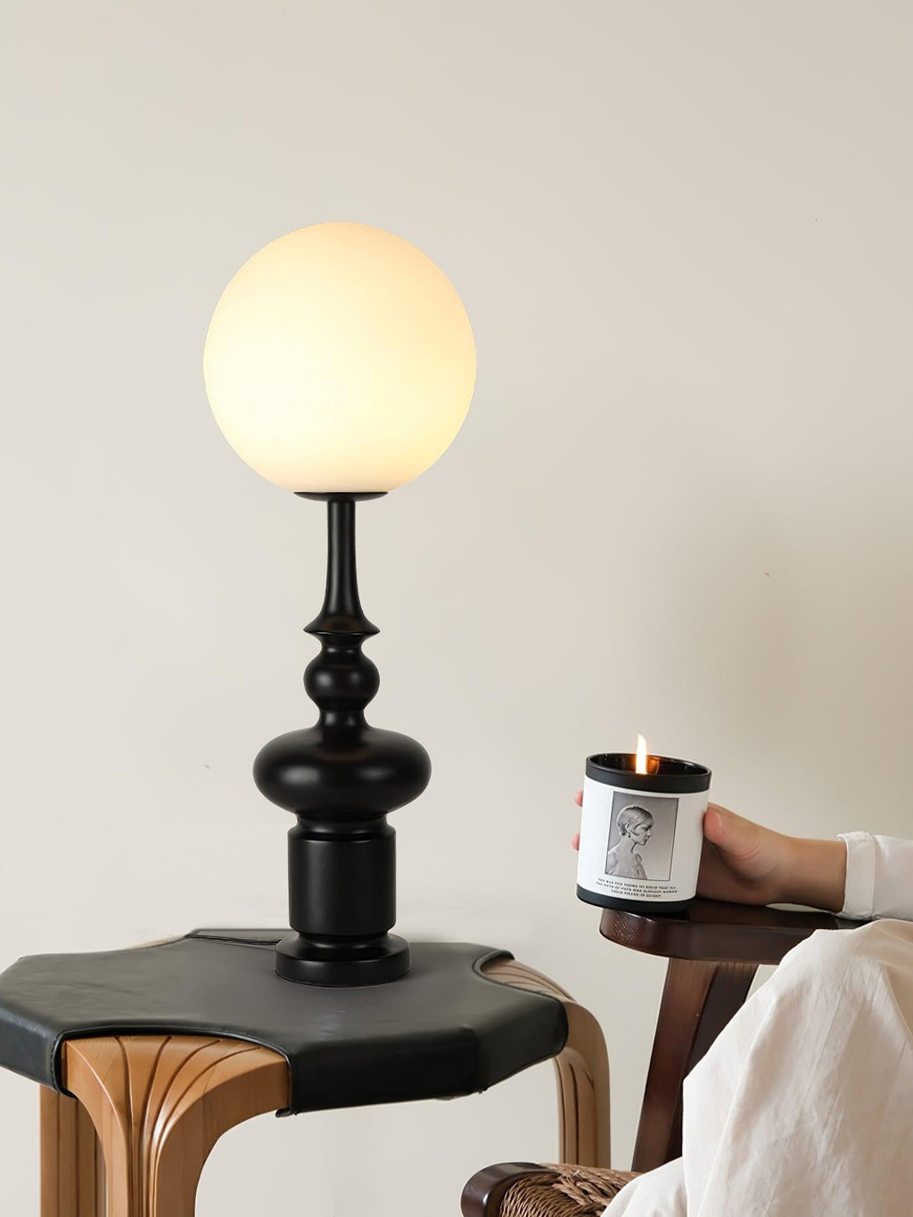 Imperial Column Accent Table Light, Bedside Table Lamp, detail 3