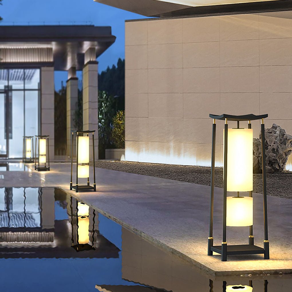 Innovative Asian Style Exterior LED Landscape Lighting Decorative Solar Post Lights, Outdoor Wall Light, detail 2