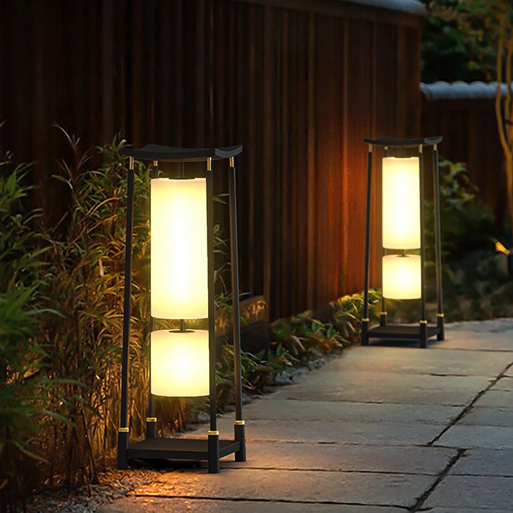 Innovative Asian Style Exterior LED Landscape Lighting Decorative Solar Post Lights, Outdoor Wall Light, detail 3
