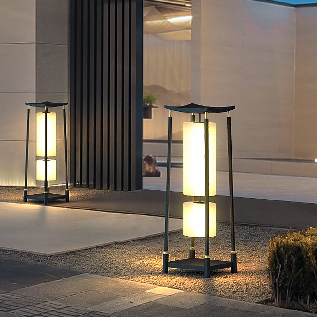 Innovative Asian Style Exterior LED Landscape Lighting Decorative Solar Post Lights, Outdoor Wall Light, detail 6