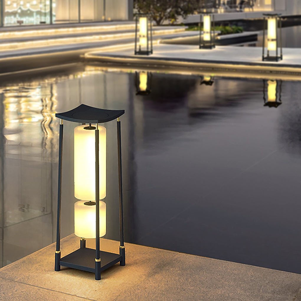 Innovative Asian Style Exterior LED Landscape Lighting Decorative Solar Post Lights, Outdoor Wall Light, detail 4