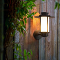 Top Hats Shape Aluminum LED Waterproof Black Retro Exterior Wall Fixtures, Outdoor Wall Light, Dia 10in x H 12in