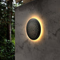 Circular Small Hollow Holes Waterproof LED Black Exterior Wall Fixtures, Outdoor Wall Light, 7"