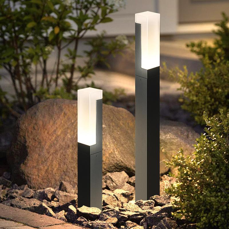 Square LED Waterproof Aluminum Black Clean-Lined Exterior Light Pathway Lights, Outdoor Wall Light, detail 2