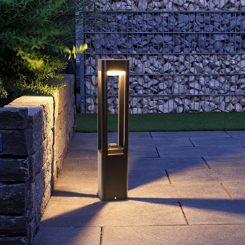 Hollow Aluminum LED Waterproof Black Contemporary Exterior Light Post Lamp, Outdoor Wall Light, detail 2