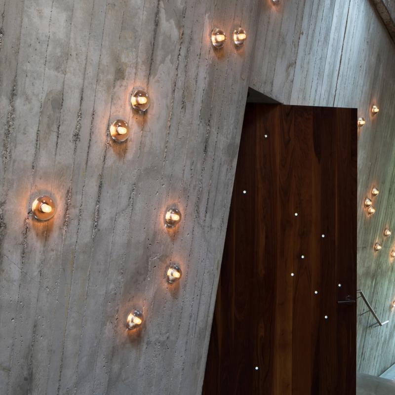 Circular Bowl Glass LED Waterproof Transparent Rustic Exterior Wall Fixtures, Outdoor Wall Light, detail 3